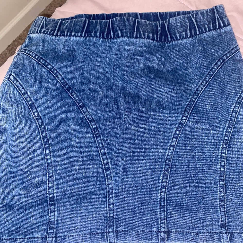 Blue denim skirt